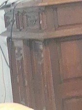 Vintage Spanish Revival Style Carved Wood Credenza / Sideboard — listing 2