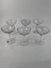 Vintage Pink Depression Glass Wine Goblet with Wheel-Cut Floral Etching — listing 5