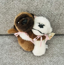 Vintage Cream & Pink Plush Gorilla/Monkey with Satin Rosebud — listing 4