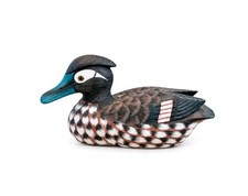 Hand-Carved Folk Art Dapper Duck Figurine with Top Hat, Bow Tie & Monocle — listing 5