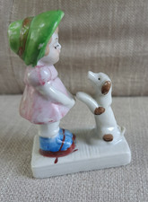 Vintage Ceramic Boy Figurine with Polka-Dot Newsboy Cap, Made in Japan — listing 4