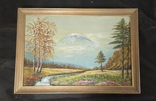 Vintage Original Oil Painting Rural Landscape with Trees and Country Lane, Wood Framed No signature or marks anywhere — listing 2
