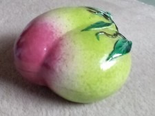 Chinese Hand-Painted Porcelain Fruit Motif Squared Bowl with Gilt Trim — listing 4