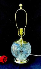 Vintage Crystal & Brass 3-Arm Chandelier with Cut-Glass Prisms