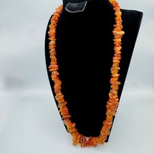 Vintage Chunky Amber-Tone Bakelite Style Beaded Choker Necklace 16in — listing 6