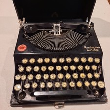 Antique Portable Typewriter with Round Glass-Top Keys, Circa 1920s — listing 5