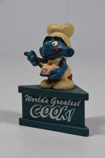 Vintage Chef Smurf PVC Figurine with Rolling Pin (#20073) — listing 2