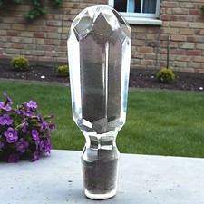 Vintage Faceted Crystal/Glass Bottle Stopper, Emerald-Cut Style (2" x 1.5") — listing 3