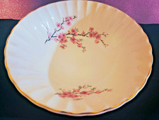 Cherry Blossom Rimmed Soup / Pasta Bowl, White with Pink Sakura Branch Motif — listing 2