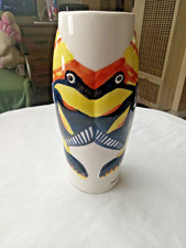 Green Glazed Ceramic Tiki Mug with Molded Fish and Bamboo Motif — listing 4