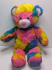 Tie-Dye Rainbow Plush Teddy Bear with Pink Face and Belly — listing 4