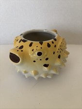 Green Glazed Ceramic Tiki Mug with Molded Fish and Bamboo Motif — listing 2