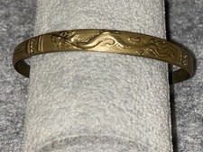 Chinese Export Silver-Tone Hinged Bangle with Applied Dragon and Filigree Rope Detail — listing 4