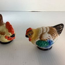 Vintage Porcelain Rooster & Hen Figural Salt and Pepper Shakers — listing 4