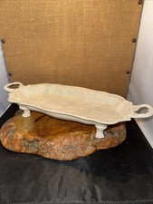Ornate Porcelain Decorative Tray with Applied 3D Pink Roses and Gold Gilt Corners — listing 3