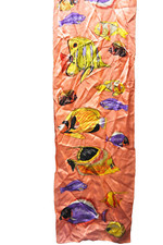 Silk Scarf with Tropical Fish and Sea Life Print — listing 6