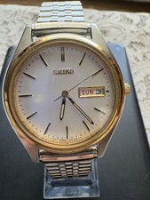 Seiko Two-Tone Quartz Dress Watch, Black Dial with Date, 50M Water Resistant Caseback reads different code — listing 3