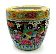 Japanese Porcelain Cylindrical Vase with Pink Peony and Blue Foliage Decoration — listing 2
