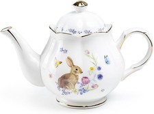 Figural Easter Bunny Ceramic Tea Set (Teapot, Creamer, Sugar) — listing 3