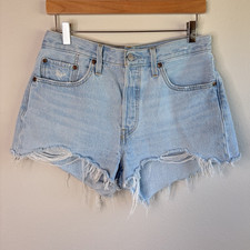 Levi's 501 Button-Fly Cutoff Denim Shorts, Washed Black