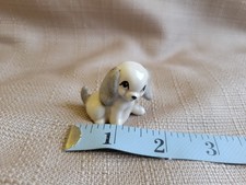 Vintage Ceramic Puppy Dog Figurine with Tilted Head and Collar