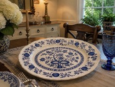 Enoch Wedgwood Blue Heritage Blue Onion Pattern Covered Vegetable Dish — listing 6