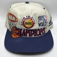 Vintage 1995 Houston Rockets Back-to-Back NBA World Champions Snapback Baseball Cap OSFA — listing 5