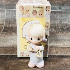 Precious Moments Angel Figurine Seated in White Rose with Ladybug — listing 6