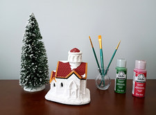 California Creations 'Stone Church' #97419 Unpainted Ceramic Bisque Village Figurine — listing 2
