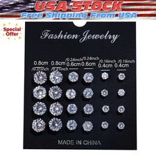 Fashion Jewelry 12-Pair Stud Earring Set (Gold Tone, CZ, Faux Pearl, Rhinestone) — listing 6
