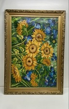 Original Oil Painting of Sunflowers in a Vase, Signed — listing 5