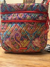 Vera Bradley Black & White Geometric Print Flap Crossbody Bag with Tassels, New With Tags — listing 6