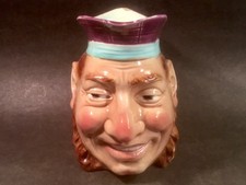 Majolica-Style Ceramic Bacchus / Zeus Bearded Head Sculpture Vase — listing 5