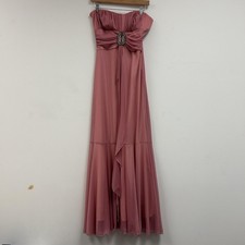 Teeze Me Pink Ombré Glitter Tulle Ruffled V-Neck Prom Gown, Size 1/2 — listing 3