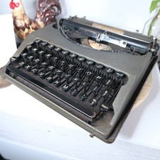 Antique Portable Typewriter with Round Glass-Top Keys, Circa 1920s — listing 3