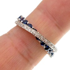 14k Yellow Gold Blue Sapphire & Diamond Ring — listing 2