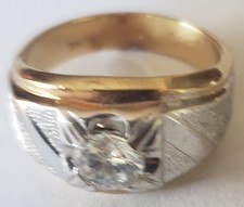 Vintage Lindberg 14K HGE Gold Electroplate Ring with Red Garnet-Colored Stone, Size 6 — listing 4