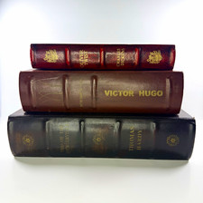 Set of 3 Decorative Faux Book Storage Boxes, Leather-Look Antique Style — listing 2