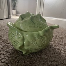 Vintage Orange Glazed Ceramic Leaf-Shaped Bowl