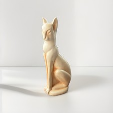 Art Deco Style Stylized Cat Sculpture on Black Base, Signed — listing 6