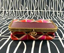 Fossil Key-Per Floral Coated Canvas Make-Up Bag / Zip Pouch, Brown Multi — listing 6