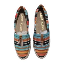 Anne Klein AK iflex Tan Quilted Leather Espadrille Flats with Gold Chain, Women's 6.5, listing 6