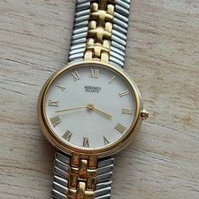 Seiko Two-Tone Quartz Dress Watch, Black Dial with Date, 50M Water Resistant Caseback reads different code — listing 6