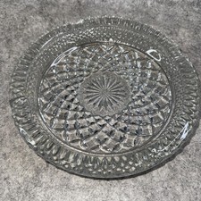 Anchor Hocking Wexford Pattern Large Cut Glass Ashtray 8" — listing 2