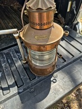 Brass 'Ankerlicht' Nautical Anchor Oil Lamp Ship Lantern with Fresnel Glass Globe — listing 2