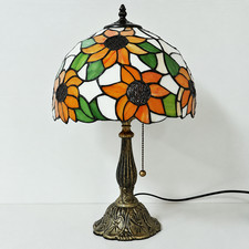 Table Lamp with Purple/UV-Style LED Bulb and Pull-Chain Socket