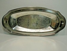 Antique Silver-Plated Serving Spoon with Engraved Bright-Cut Bowl and Scrolled Handle — listing 6