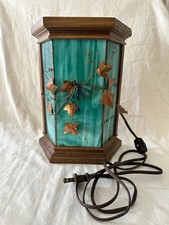 Tiffany-Style Dragonfly Stained Glass Table Lamp with Bronze Base — listing 4