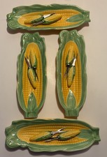 Vintage Ceramic Corn-on-the-Cob Butter Dish / Corn Holder Tray, Made in Japan — listing 4