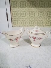 Homer Laughlin Porcelain Creamer with Pink Cabbage Rose Decal and Lustre Glaze